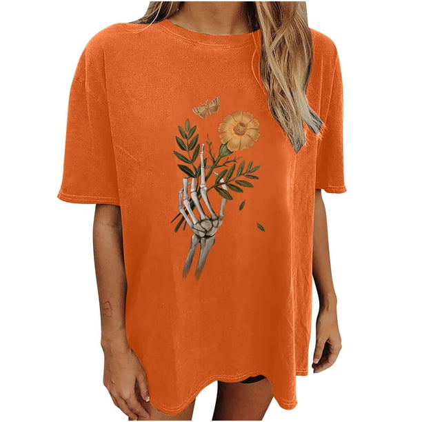 Hombres Y Mujeres Retro Tops Trendy Droped Shoulder Sleeves Impresión Suelta Manga Corta Top Pullover Odeerbi ODB180336