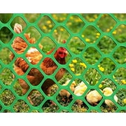 V Protek Plastic Poultry Fence- 5x20ft High Strength Poultry Netting,Chicken/Racoons/Gophor/Snakes Net Fence,2/5" Mesh,Green