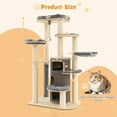 thumbnail image 3 of Gymax Wooden Cat Tree Multi-Level Kitten Tower w/ Condo Perches Scratching Posts Grey, 3 of 10