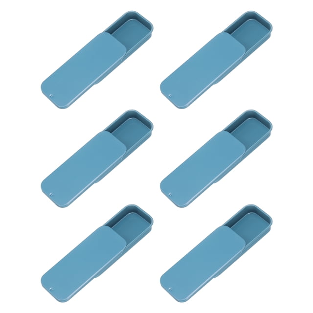 6Pack Contenedores de Estaño con Tapa Deslizante, 3"x1"x0.4" Mini Latas Metálicas Vacías con Tapas Deslizantes, Azul