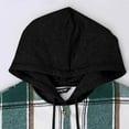 thumbnail image 5 of JUSLIO Button-Up Women Tops Plaid Fleece Hoodies with Pockets Long sleeve Hoodies Green XL, 5 of 6