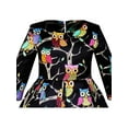 thumbnail image 4 of Girls Dress Fit-and-flare Owl Print Party Long Sleeve Cute 10 Years, 4 of 5