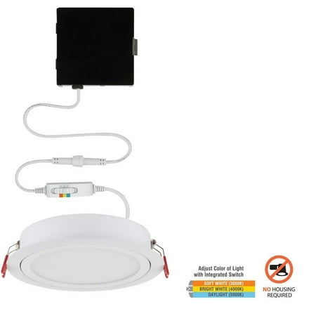 

Slim Baffle High Lumen 6 in. New Construction and Remodel Color Selectable Canless LED Recessed Kit