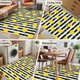 thumbnail image 6 of Area Rug 48×72in, Summer Farmhouses Lemons Leaves Floor Carpet Living Room Rug, Black White Stripe Non-Slip Welcome Mat Indoor Rugs for Bedroom Dining Room, 6 of 9