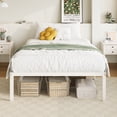 thumbnail image 4 of Allewie Twin Bed Frame, 14 inch Metal Platform Beds with Storage Space, No Box Spring Needed and Easy Assembly, White, 4 of 10