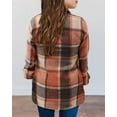 thumbnail image 3 of KISSMODA Plaid Button Down Western Long Sleeve Casual Collared Blouse Girls' 3-14Y, 3 of 5