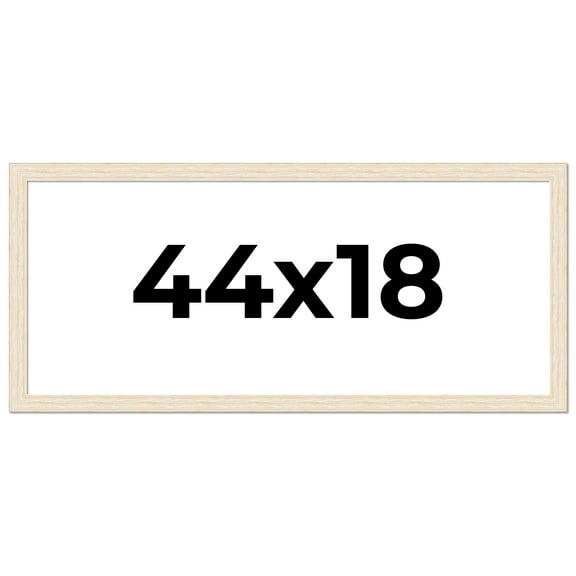 44x18 Frame White Real Wood Picture Frame Width 1.5 inches | Interior Frame Depth 0.5 inches | Barn