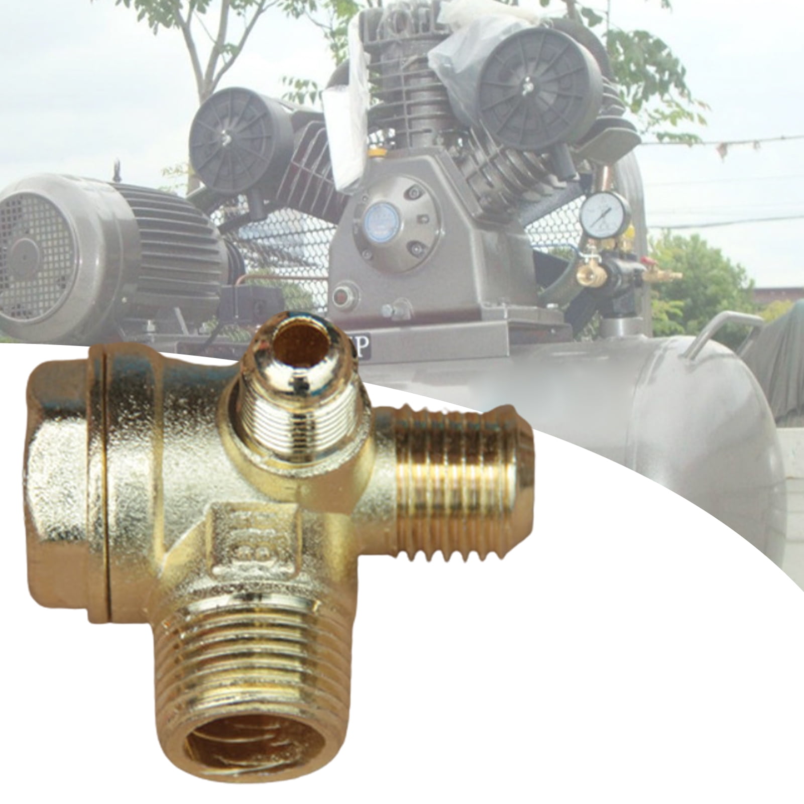 Brass 3-way Unidirectional Check Valve Connect Pipe Fittings for Air Compressor 