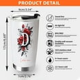 thumbnail image 2 of Floral Personalized Initial 'D' 20oz Tumbler for Women, Custom Coffee Travel Mug with Lid, Flower Art Stainless Steel Cup, Birthday Present, Wedding Keepsake, 2 of 6