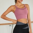 thumbnail image 2 of idosla Womens Crop Tank Tops with Built in Bras Breathable Wrap Ruched Athletic Workout Yoga Sleeveless Tops (Pink, M), 2 of 6