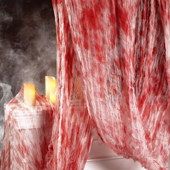 Ebaokuup 315" x 85" Bloody Halloween Gauze Cloth for Haunted House Decor
