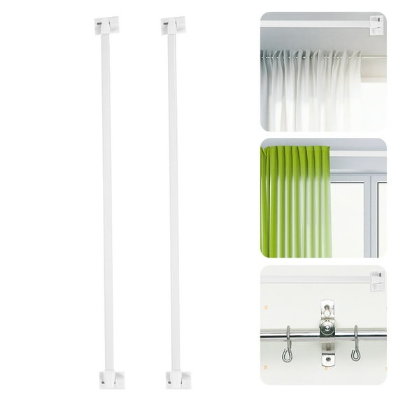 HONITANO Kitchen Curtain Rods 1 Pair Adjustable Tension For Home Use Bathroom Closet