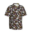 thumbnail image 5 of Wukai Daisies Flowers Men's Hawaiian Shirt Short Sleeve Casual Button Down Summer Beach Aloha Shirt Tropical Print Holiday Party, 5 of 8