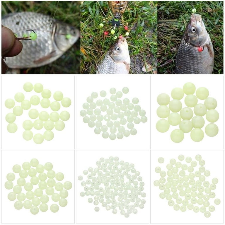  100PCS/Bag Fishing Lure, 3mm-12mm Fishing Luminous Beads Lure  Fishing Beads, Glow in Dark Fishing Stopper Float Balls Stopper(3MM,Green)  : Sports & Outdoors
