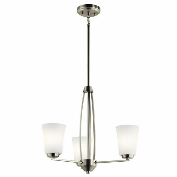 44050NI Kichler Lighting Tao - 3 light Small Chandelier - 18.75 inches tall by 21.75 inches wide-Brushed Nickel Finish    -Traditional Installation