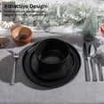 thumbnail image 5 of Onader Stoneware Dinnerware Sets, 12 Piece Plates and Bowls Set for 4, Serving Plates and Bowls Dish Sets, Microwave & Dishwasher Safe - Matte Black, 5 of 8