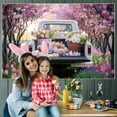 thumbnail image 1 of TIMIFIS Polyester Fiber Background Cl Oth, Spring Wreath Fence Easter Photo Material Photography Background Cloth Home Decor, 1 of 6
