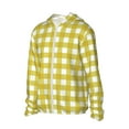 thumbnail image 2 of Pofeuu Yellow Checkboard Print Sun Protection Outdoor Lightweight Full Zip UV Cooling Hoodie Long Sleeve Summer Clothing for Outdoor Hiking-Small, 2 of 5