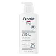 Eucerin Baby Unscented Baby Shampoo and Body Wash, Tear Free Baby Shampoo and Wash, 13.5 Fl Oz Pump Bottle