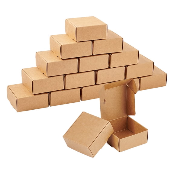 100pcs Cardboard Gift Packaging boxes Folding boxes for Hand-made Soap Square BurlyWood Finnished Product: 5.5x5.5x2.5cm Paper