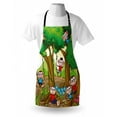 thumbnail image 3 of Nursery Apron Children Kid Apes Monkeys Playing in Exotic Forest with Big Trees and Daisy Blooms, Unisex Kitchen Bib Apron with Adjustable Neck for Cooking Baking Gardening, Multicolor, by Ambesonne, 3 of 3