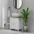 thumbnail image 4 of Demi Bonn 23" Bathroom Vanity with U-Shape Cut-Out and Adjustable Shelf, Pedestal Sink 2-Door Cabinet, Under Sink Cabinet, White, 4 of 11