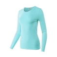 thumbnail image 2 of A2Y Women's Junior Slim Fit Solid Cotton Long Sleeve Crew Neck Top T-Shirt Ash Mint S, 2 of 5