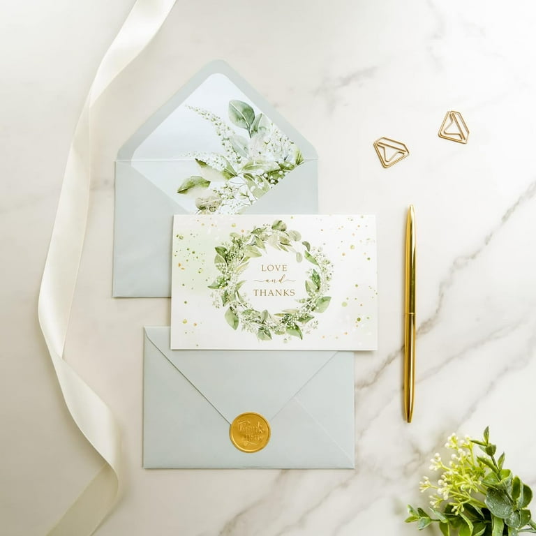 100 Pack 4x6 Thank You Cards With Envelopes And Stickers