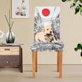 thumbnail image 4 of Yayeee 2 Pack Dining Chair Covers Stretch Parson Chairs Slipcovers Seat Protector, White Streets, 4 of 6