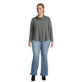 thumbnail image 2 of Terra & Sky Women's Plus Size Ruched Top with Long Sleeves, Sizes 0X-4X, 2 of 5