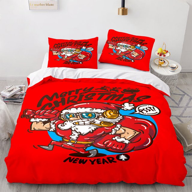 Merry Christmas Pattern Juegos de cama Funda de edredón Decoración de la habitación