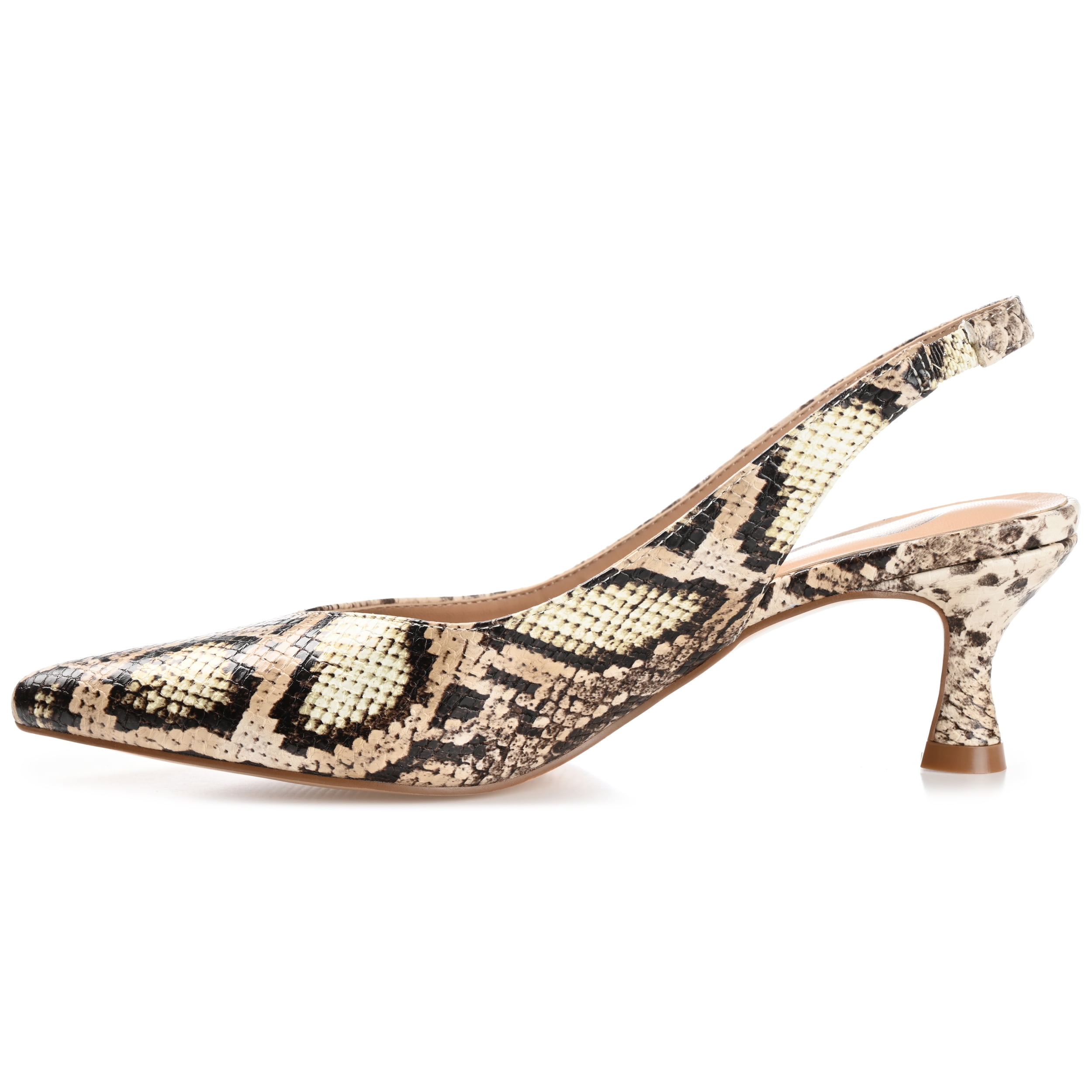 Journee Womens Mikoa Kitten Heel Sling Back Pointed Toe Pumps, Widths Available