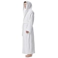 thumbnail image 3 of Men's Olympic Style Turkish Cotton Hooded Bathrobe with Long Options, Full Length, White, LXL, 3 of 4