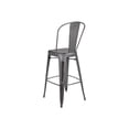 thumbnail image 4 of Flash Furniture Commercial Grade 30" High Distressed Silver Gray Metal Indoor-Outdoor Barstool with Back, 4 of 11