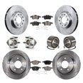 thumbnail image 1 of Transit Auto Front Rear Wheel Hub Bearings Assembly Disc Brake Rotors and Semi-Metallic Pads Kit (10Pc) for Car Mazda 3 Sport - Left Right Side (Driver Passenger) KBB-106277, 1 of 10