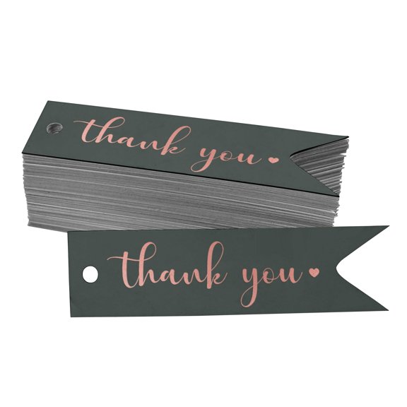 Inkdotpot Pack Of 100 Thank You Bridal Shower Favor Paper Tags Craft Real Rose Gold Foil Hang Tags