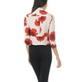 thumbnail image 3 of Auliné Collection Womens Casual Lightweight 3/4 Sleeve Fitted Open Blazer, 3 of 3