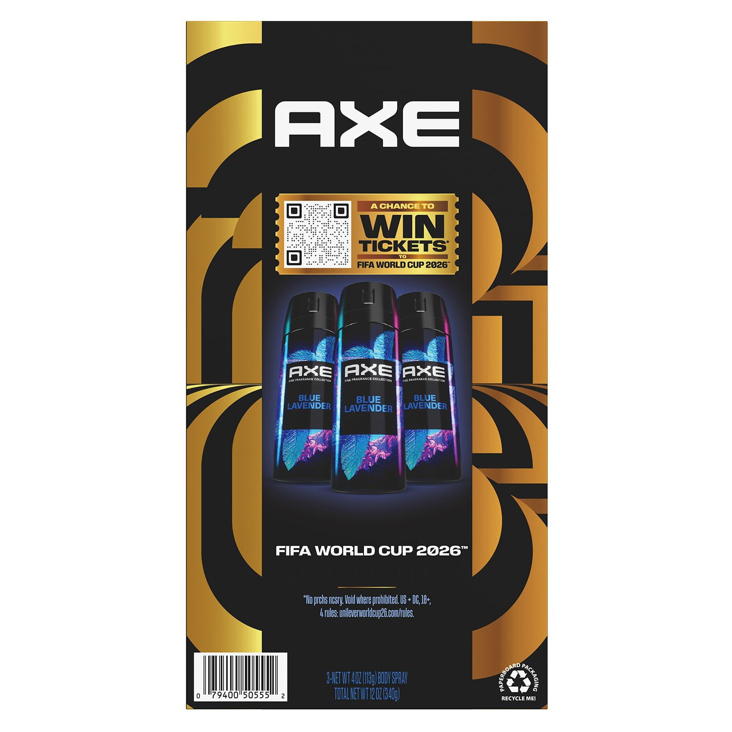 AXE Premium Deodorant Body Spray, Blue Lavender, 4 oz., 3 pk