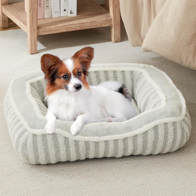 Cama para perros DEBANG HOME para razas de perros extrapequeños con almohada gris
