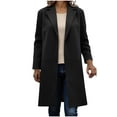 thumbnail image 2 of Xdegoge Long Wool Coat Women Single Breasted Peacoat Jacket Warm Notched Lapel Woolen Blend Trench Coats Fashion Winter Clothes with Pockets Outerwear, 2 of 5