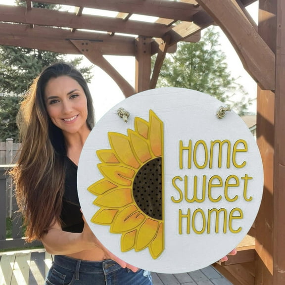 Front Door Hanging,Sunflower Welcome 3D Door Hanger Funny Door Hanger Farmhouse Door Hanger Rustic Welcome Sign Spring Festival Wooden Hanging Sign