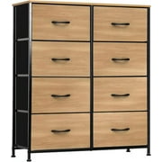 8-Tier Drawers Nightstand Chest Dresser Organizer Storage Bedroom Cabinet Burlywood Grain