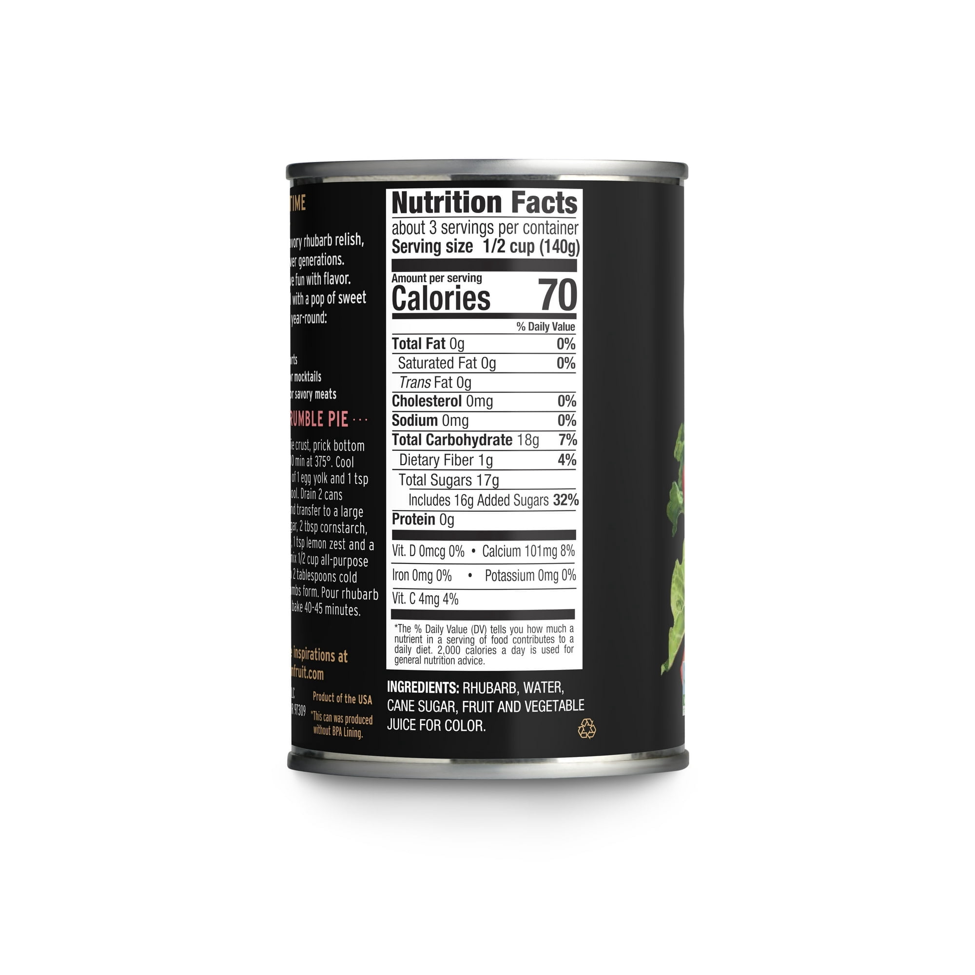 Oregon Fruit Rhubarb Slices in Extra Light Syrup, 14.6 oz Can (Pack of 3)