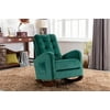 Nikou Upholstered Rocking Chair Comfortable Living Room Rocker Lounge Armchair with Solid Wood Base（Green)