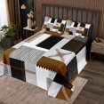 thumbnail image 2 of Erosebridal Geometry Lines Coverlet Set King,Patchwork Rectangle Bedding Set,Stripe Bedroom Decor,Breathable,3 Pieces, 2 of 5