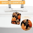 thumbnail image 3 of Square PU Leather Luggage Tags, 2 Pack, with Privacy Cover and Stainless Steel Ring - Suitable for Travel, Backpack, Handbag - Bag Tags, Handbag Tags Thanksgiving Leaves, 3 of 7