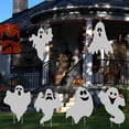 thumbnail image 2 of GuassLee Halloween Outdoor Decorations Yard Signs Stakes - 6PCS Ghost Lawn Decorations Signs with Face Sticker for Garden Yard Scary Halloween Decorations Outside, 2 of 5