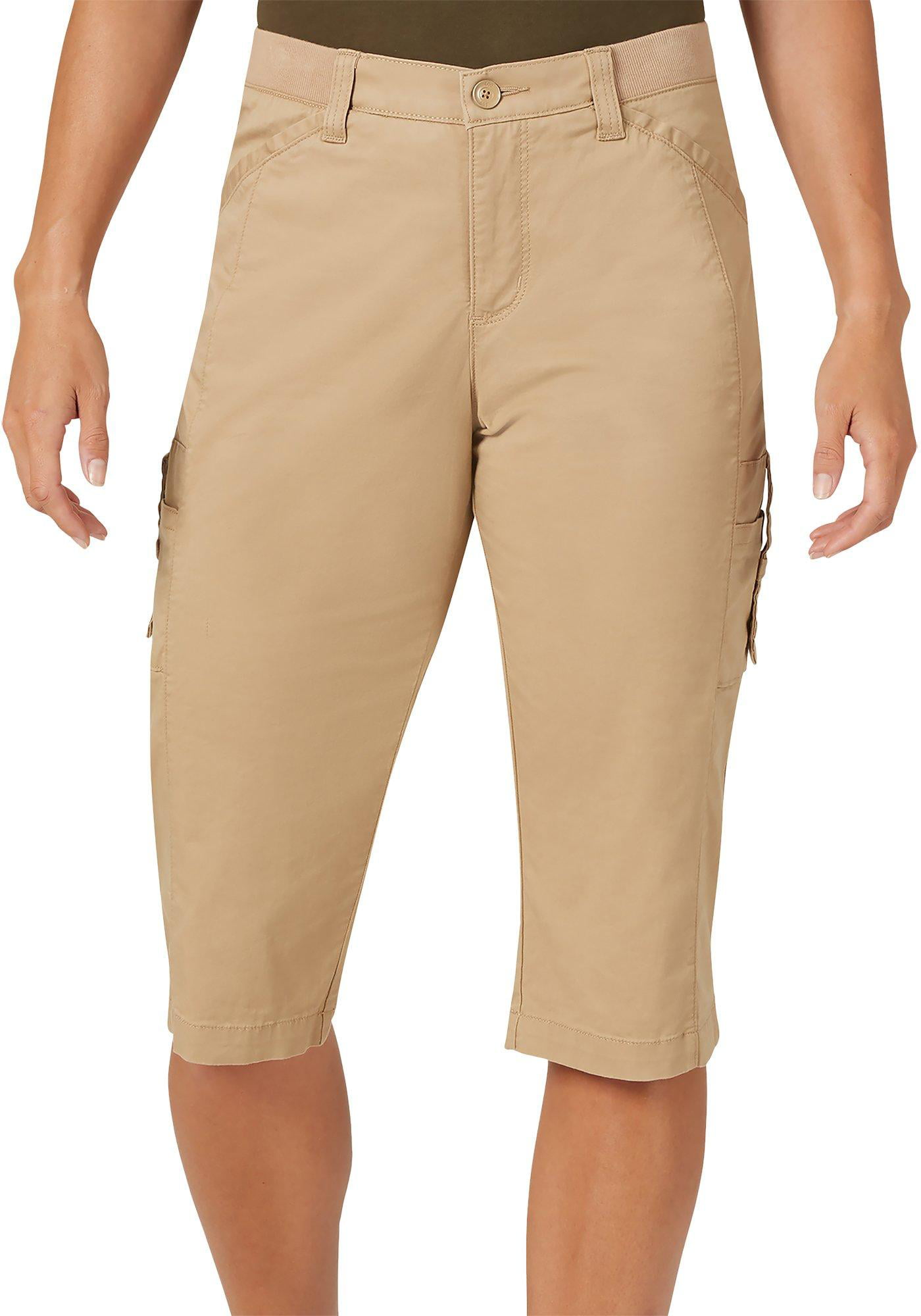 LEE Womens Petite Flex-to-go Relaxed Fit Cargo Skimmer Capri Pant 