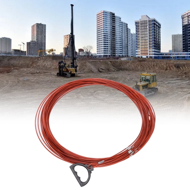 Steel Wire Measuring Rope Wire Rope Plastic Coated Steel Wire Rope with Pull for Railway, Farmland, Plants Climbing, Flower Hanging, Crafts DIY