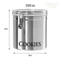 thumbnail image 5 of Oggi Airtight Clamp Canister Food Storage Container, 8-Inch-Cookies, Stainless, Clear Lid, 5 of 8